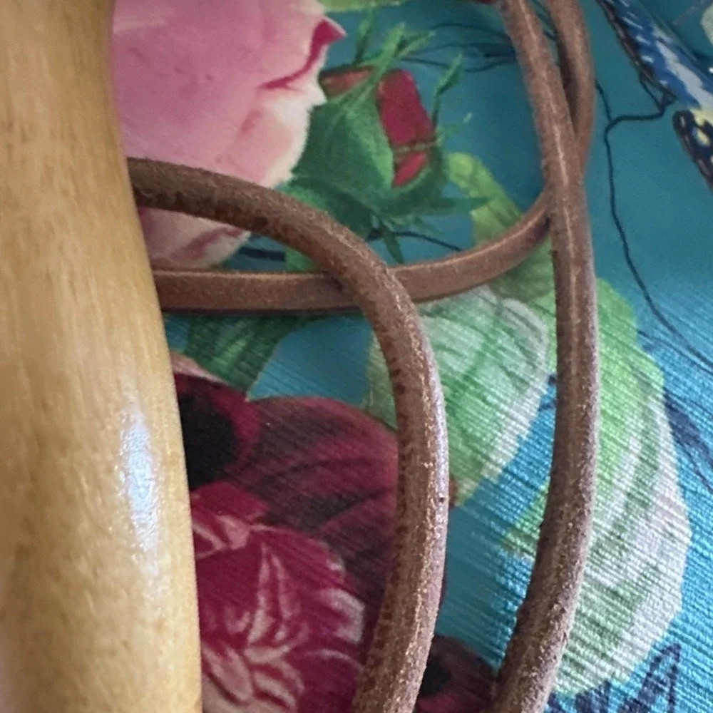 Mid Century Leather Wooden Handle Jump Rope Exercise Equipment Made In USA